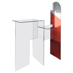 Table à fermoirs contemporaine en verre miroir de Jan Farn Chi