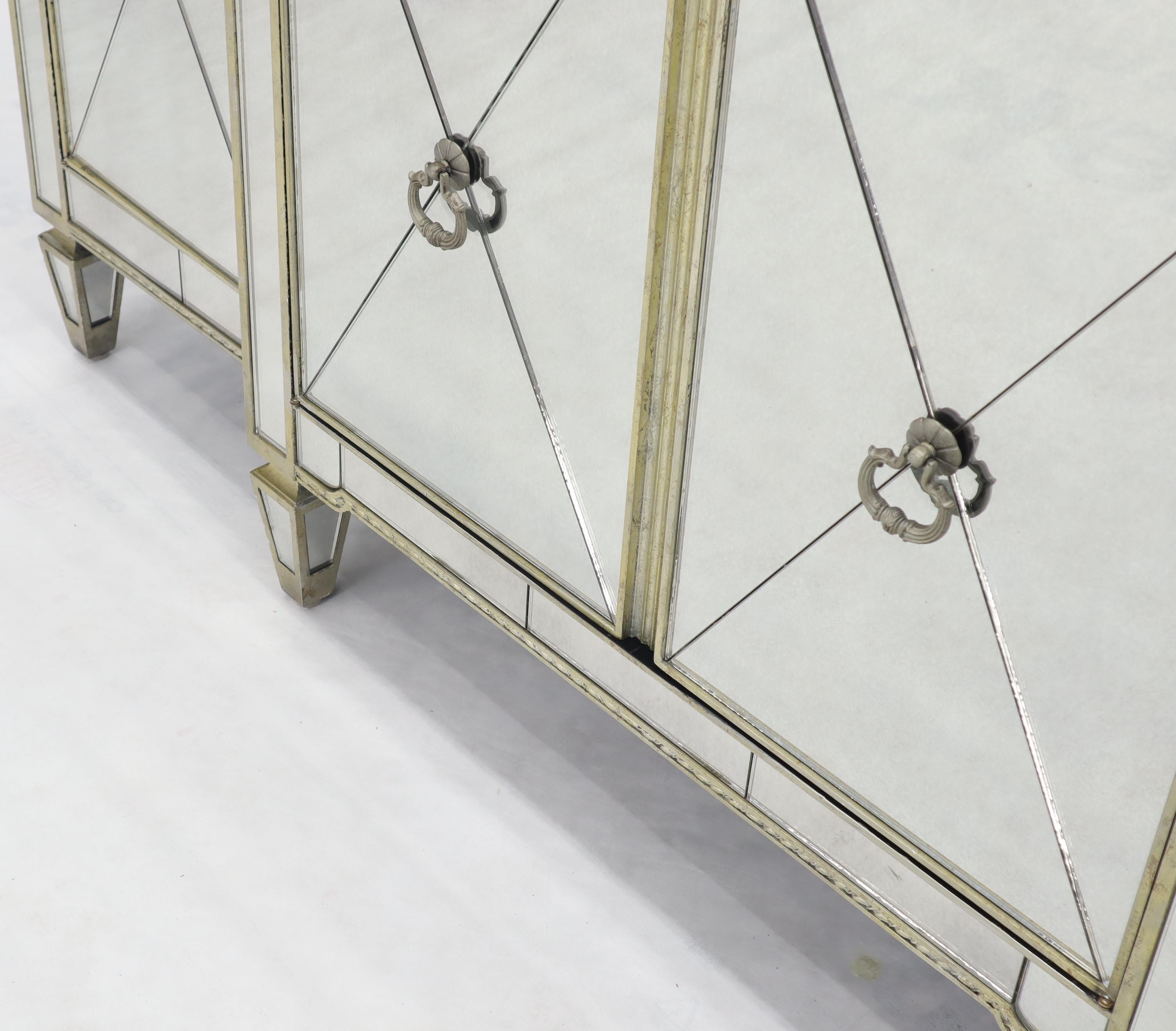 Contemporary Mirrored Glass Sideboard Cabinet Credenza Console