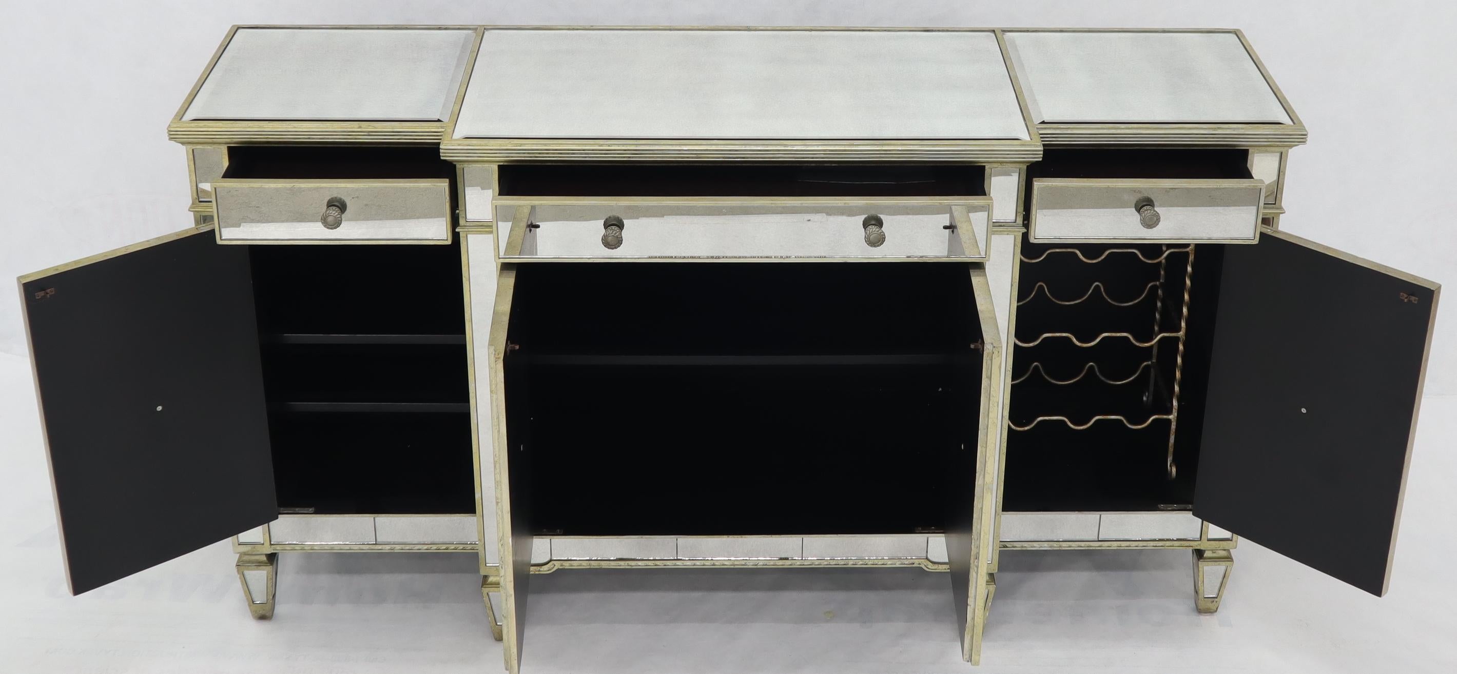 Mirrored Glass Sideboard Cabinet Credenza Console For Sale 2