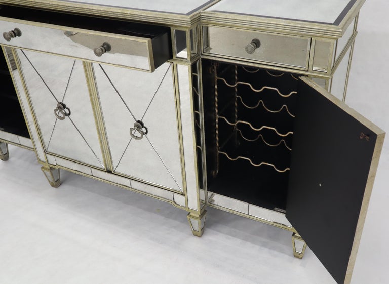 Mirrored Glass Sideboard Credenza Console For Sale at 1stDibs