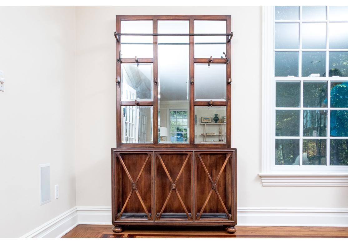 Mirrored Hall Tree Coat Rack Umbrella Stand For Sale 4