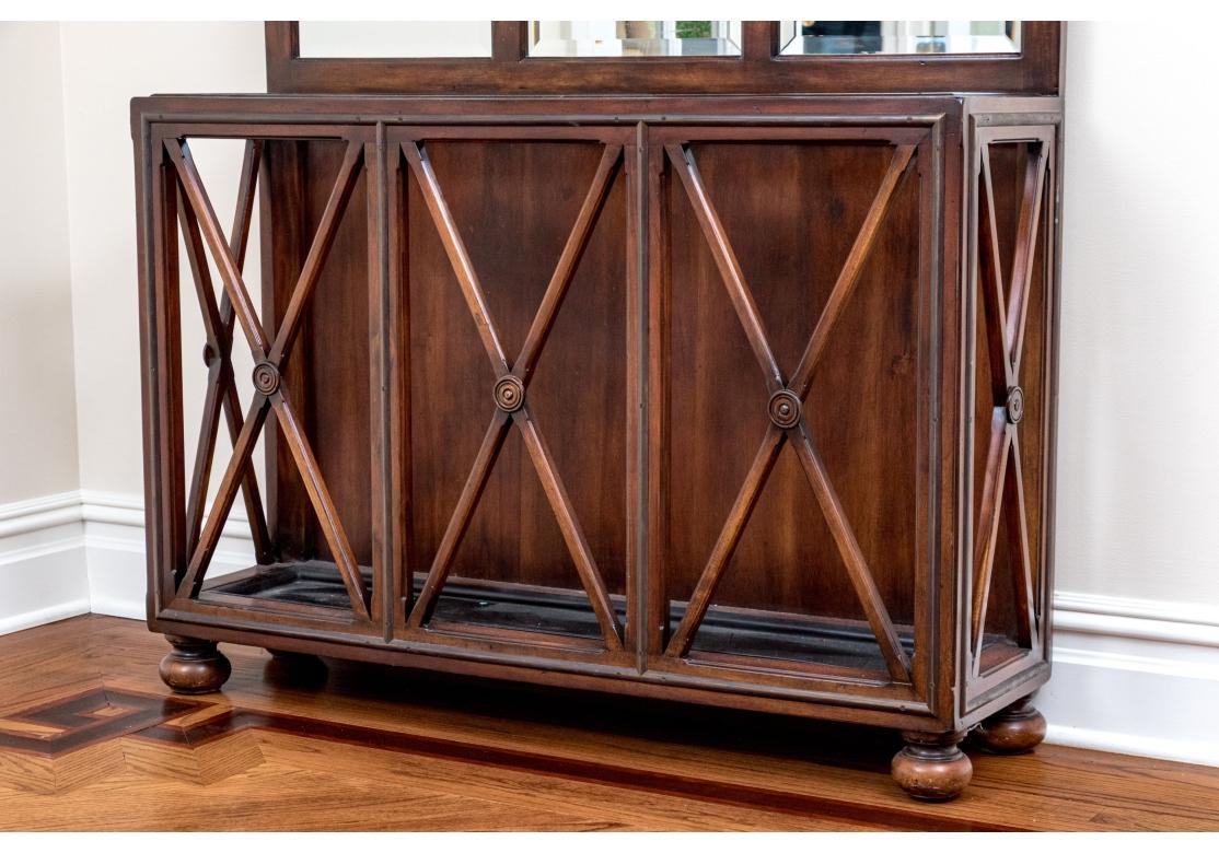 Metal Mirrored Hall Tree Coat Rack Umbrella Stand For Sale