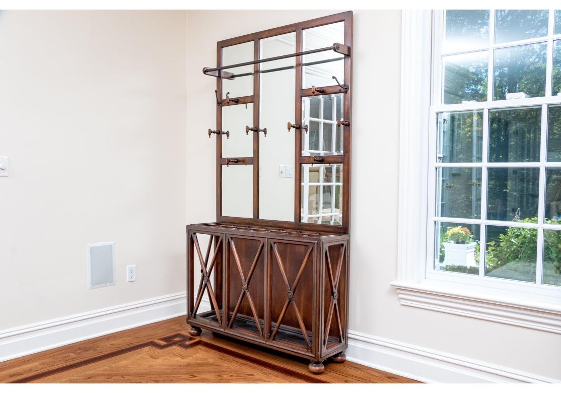 Mirrored Hall Tree Coat Rack Umbrella Stand For Sale 1