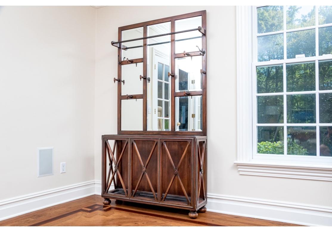 Mirrored Hall Tree Coat Rack Umbrella Stand For Sale 2