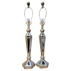 Mirrored Hollywood Regency Table Lamps by John Richard Lighting