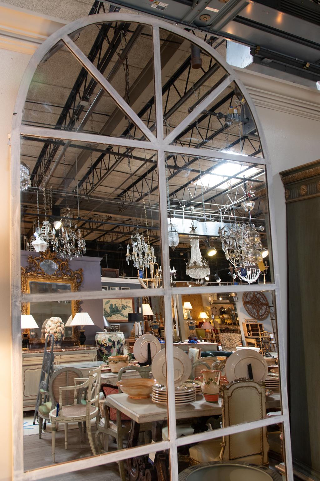 Mirrored Iron Window Frame In Good Condition In Stamford, CT