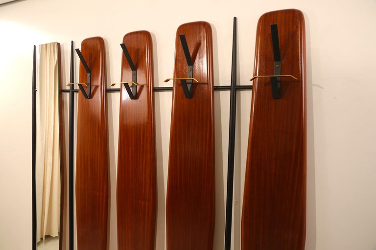Mirrored Italian Coat and Hat Rack Attributed to Osvaldo ...