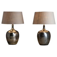 Mirrored Mercury Glass Table Lamps, England Circa 1900