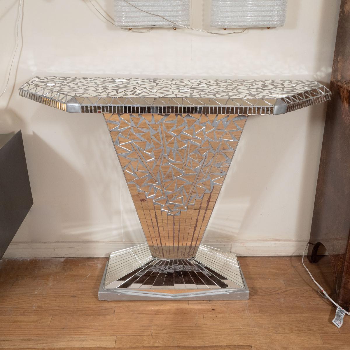 Mirrored mosaic console.