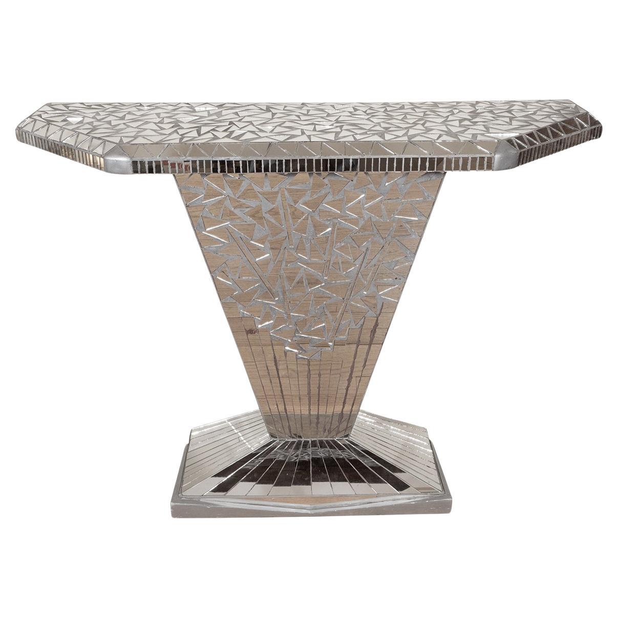 Mirrored mosaic console For Sale