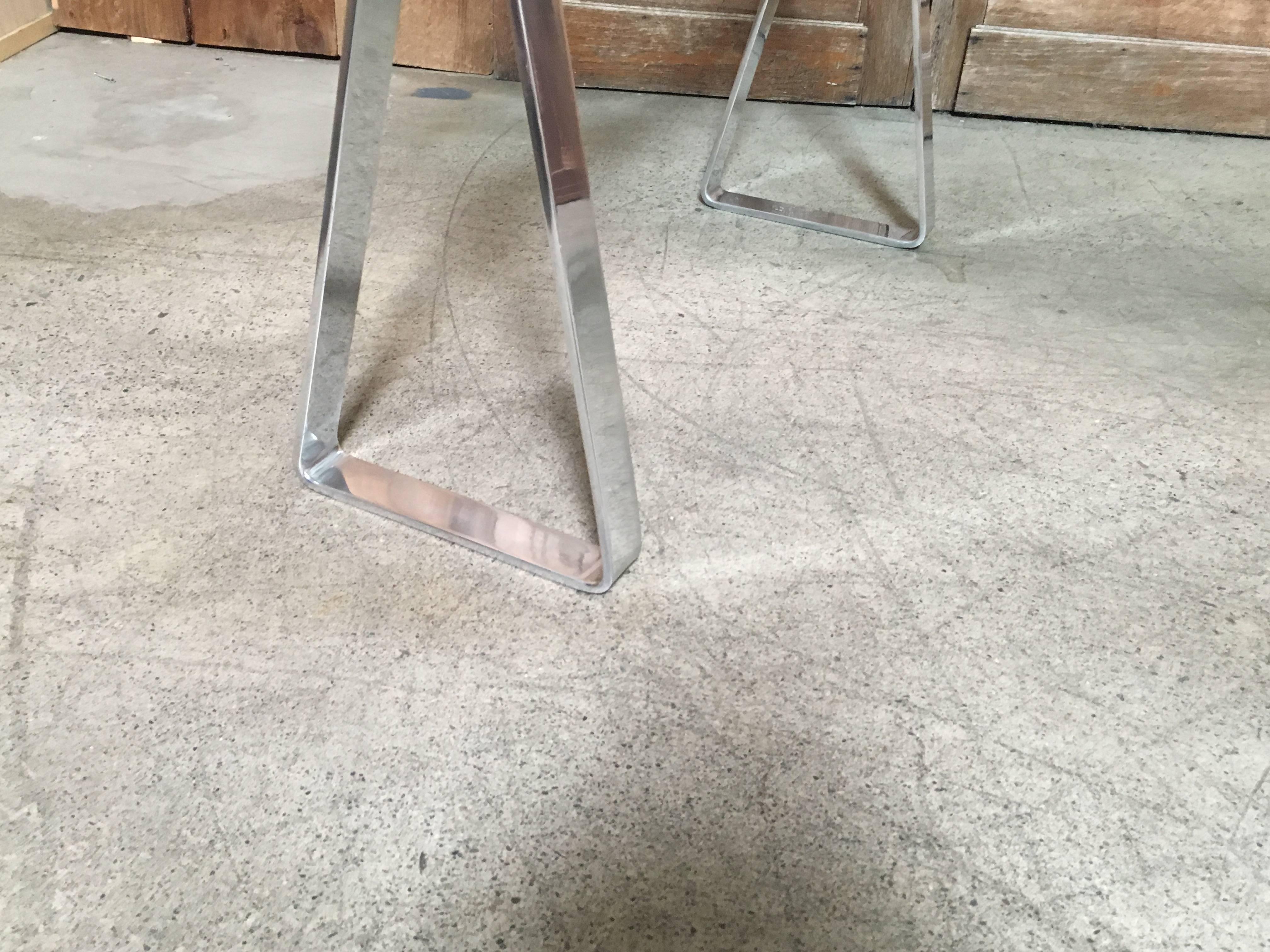 Mirrored Polished Aluminum Sawhorse Table Desk 3