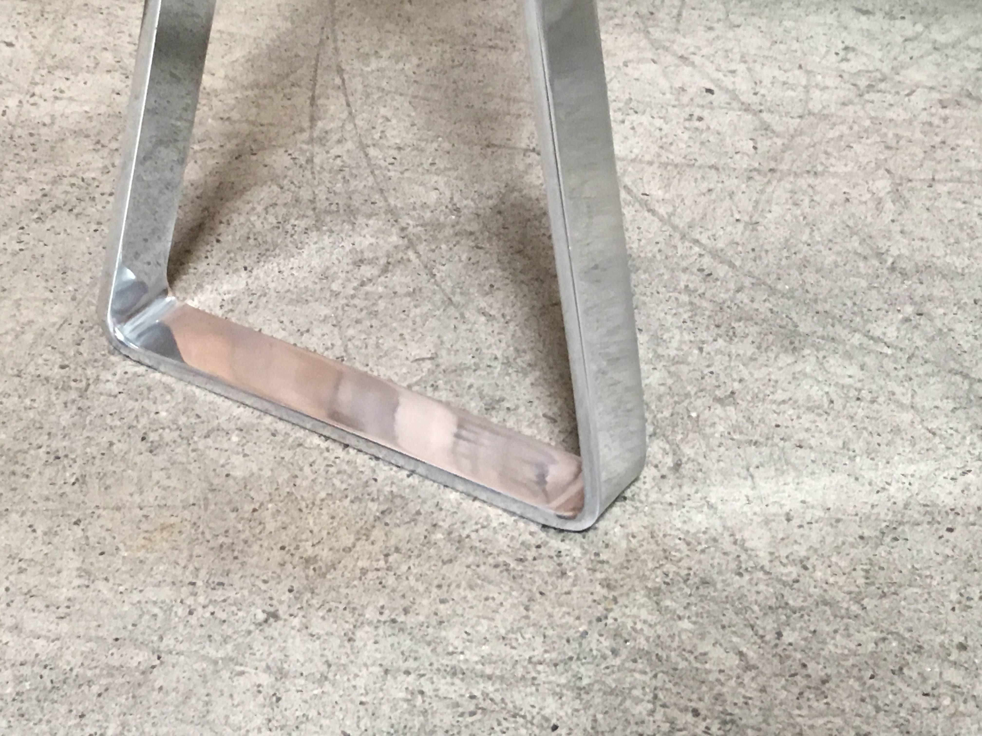 Mirrored Polished Aluminum Sawhorse Table Desk 4