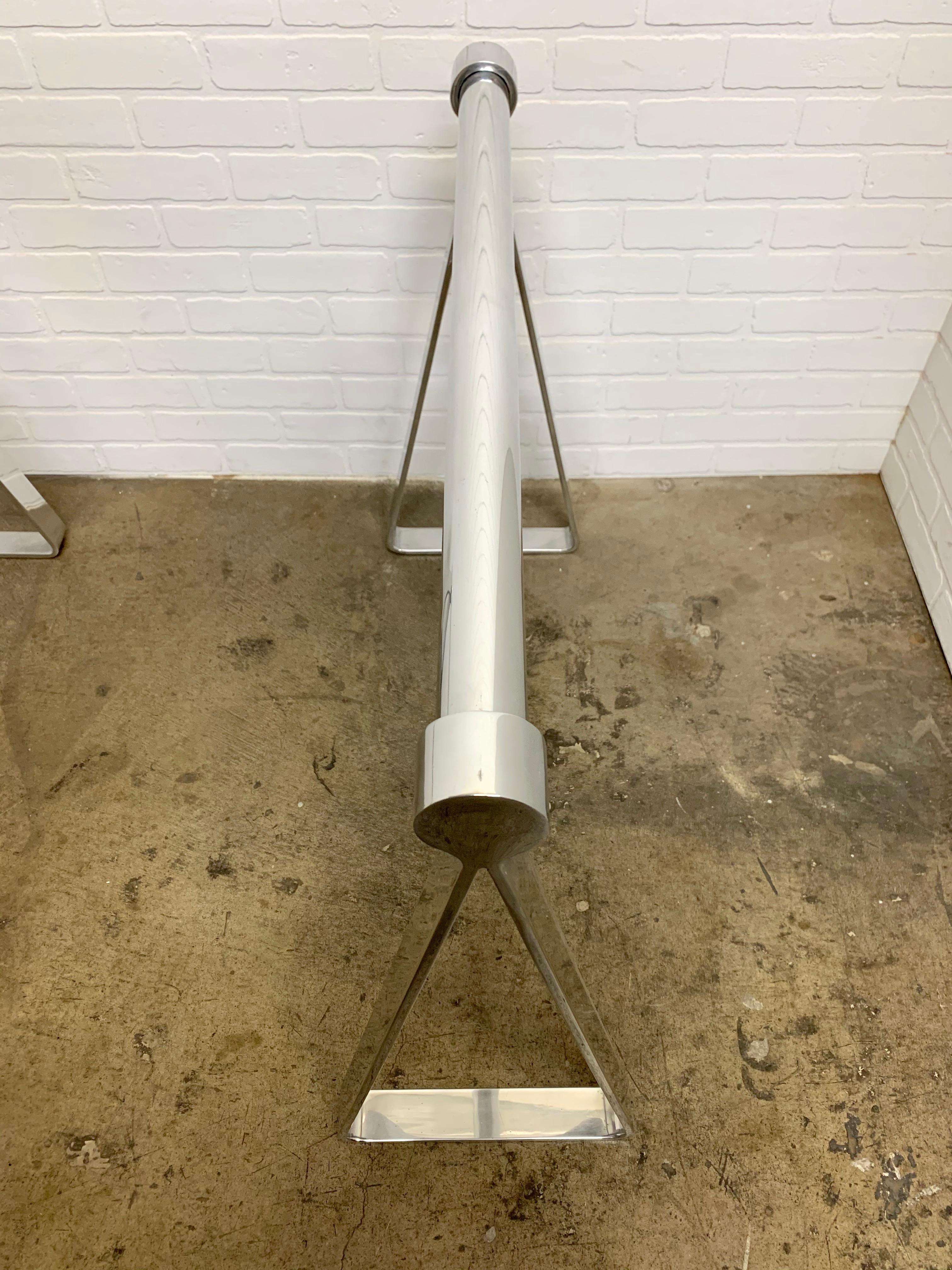 Mirrored Polished Aluminum Sawhorses 3