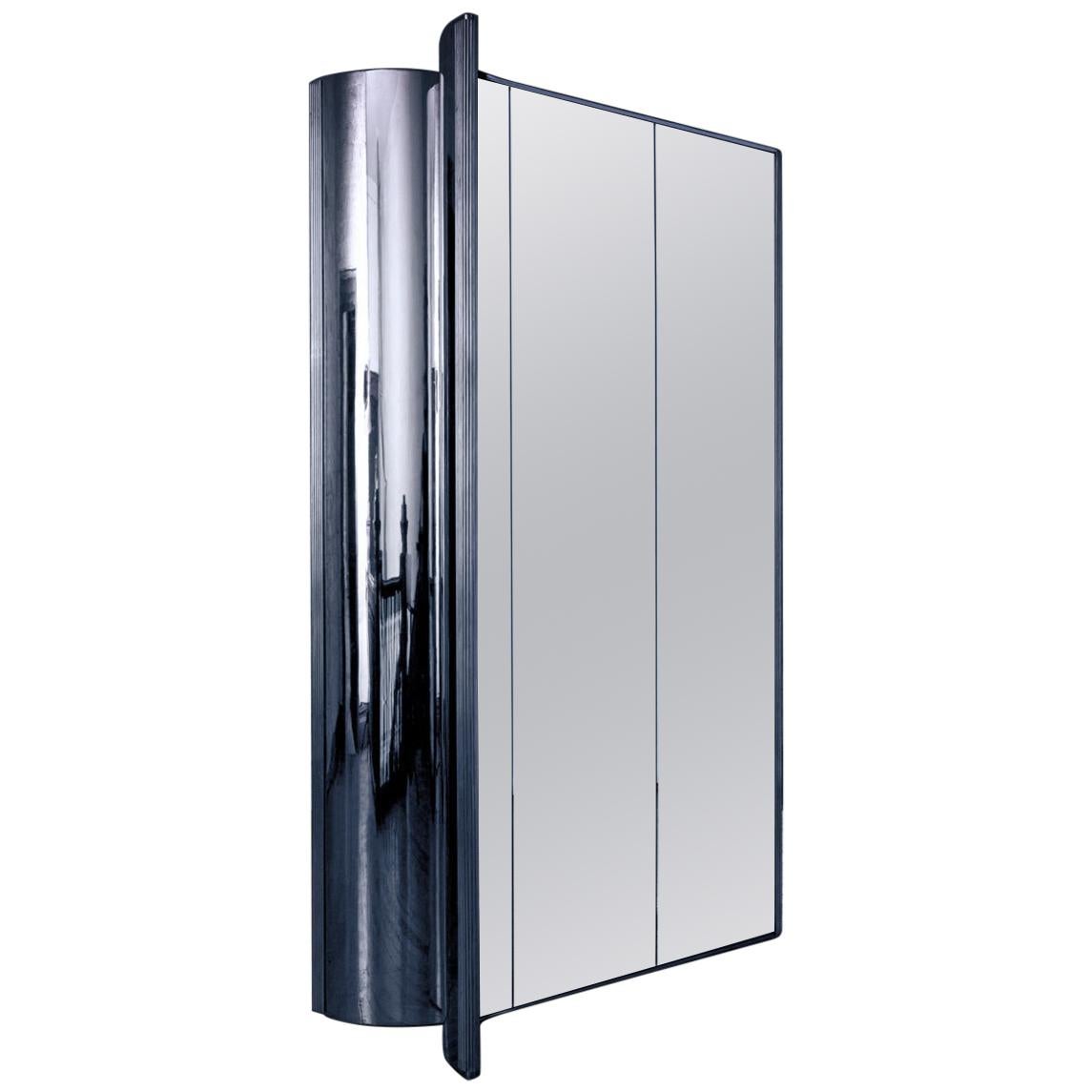 Mid Century DoubleSided and Beveled Mirror Room Divider with Full