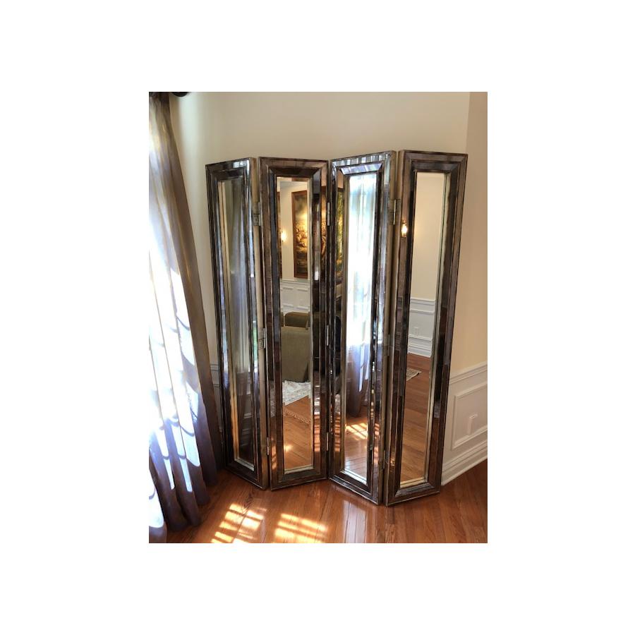 A 4 panel mirrored screen or room divider.
Measures: Height 7', width 16