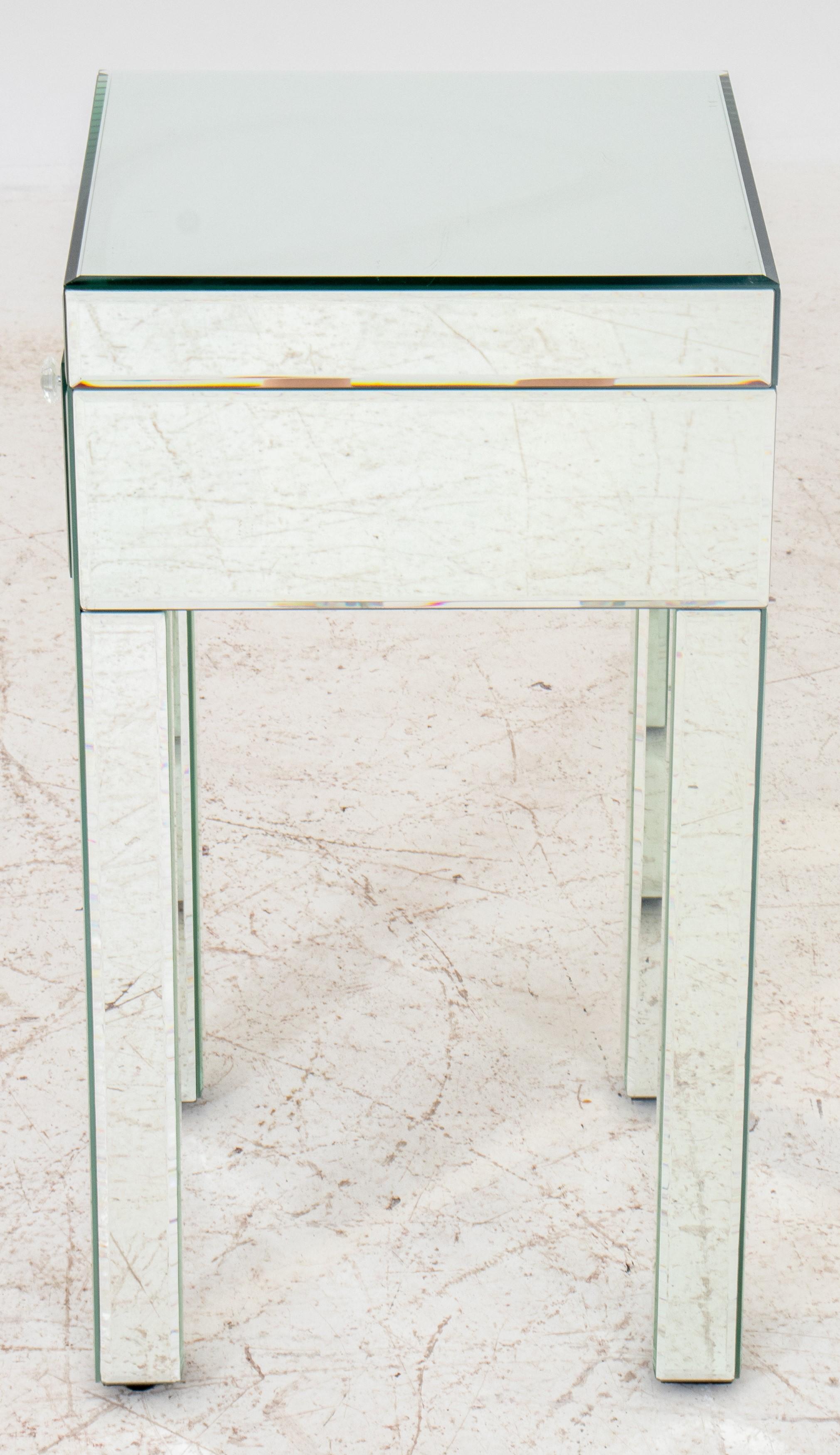 American Mirrored Side Table With One Drawer For Sale