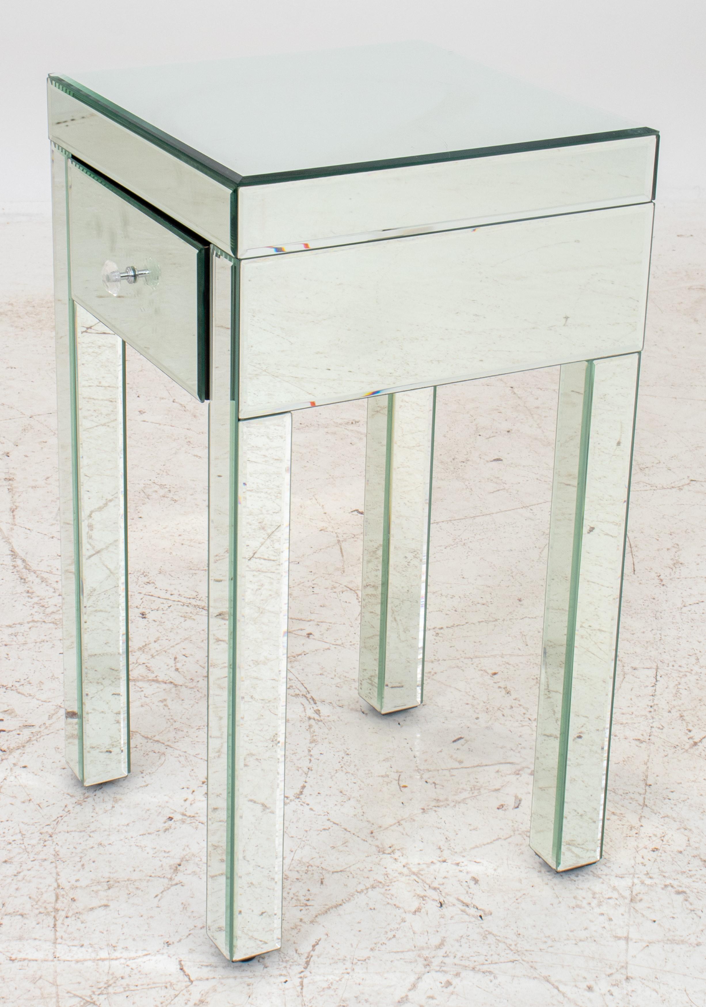 20th Century Mirrored Side Table With One Drawer For Sale