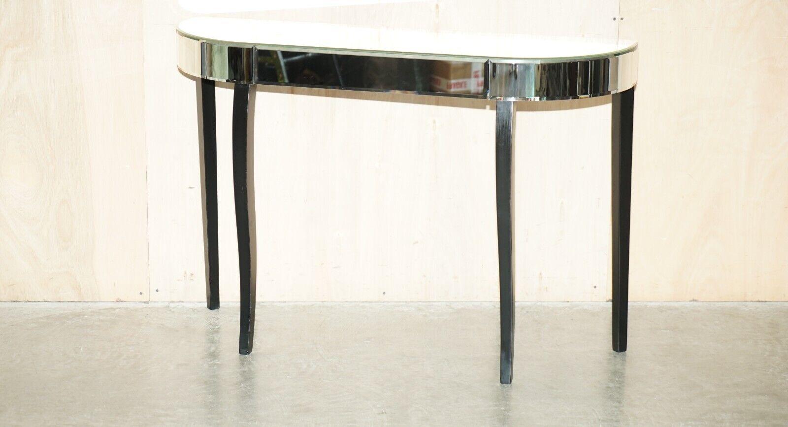 Royal House Antiques

Royal House Antiques is delighted to offer for sale this nice elegant Mirrored console table with one single drawer and long sculpted ebonised legs 

Please note the delivery fee listed is just a guide, it covers within the M25