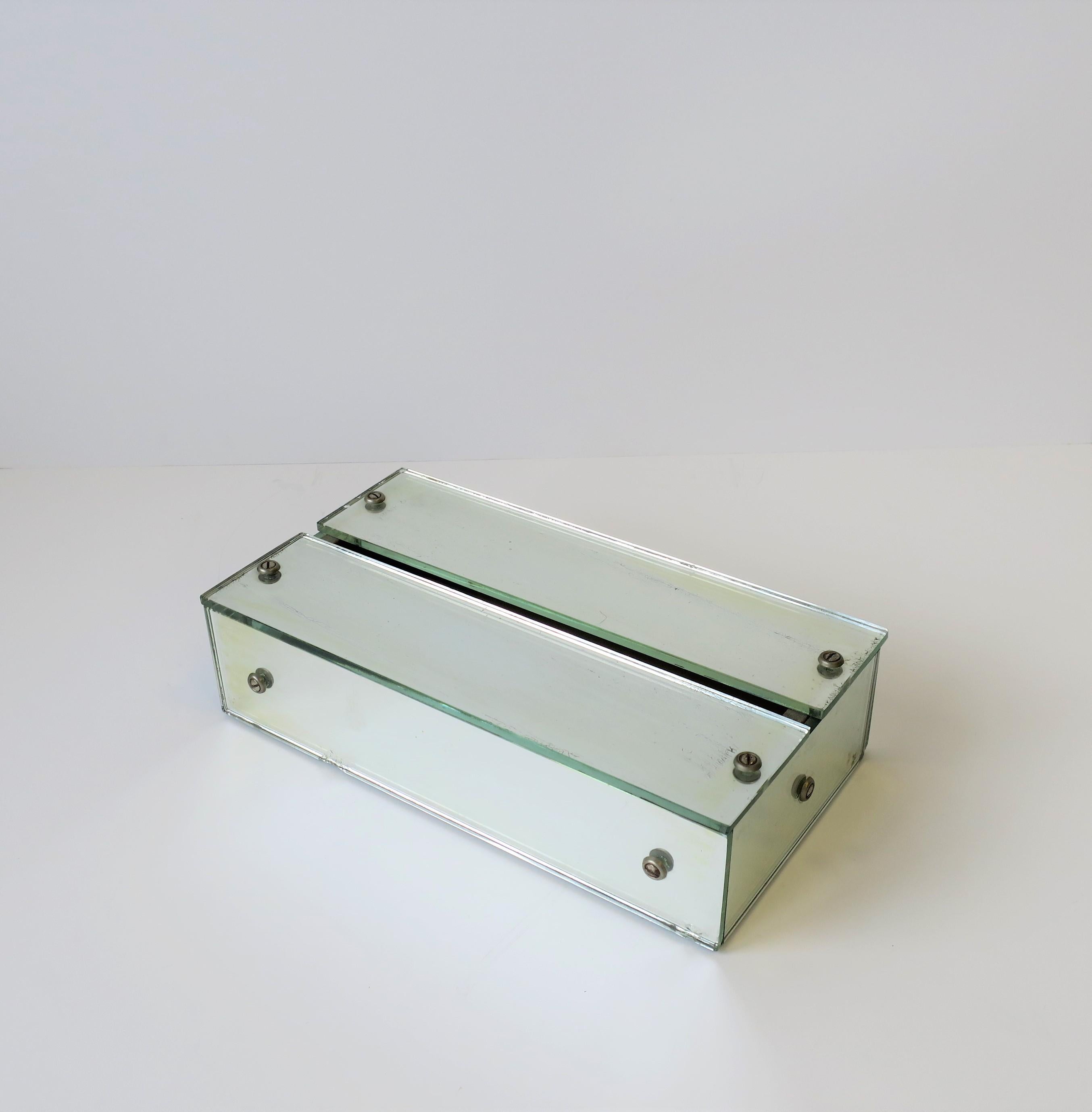 Late 20th Century '70s Mirrored Tissue Holder Box Cover