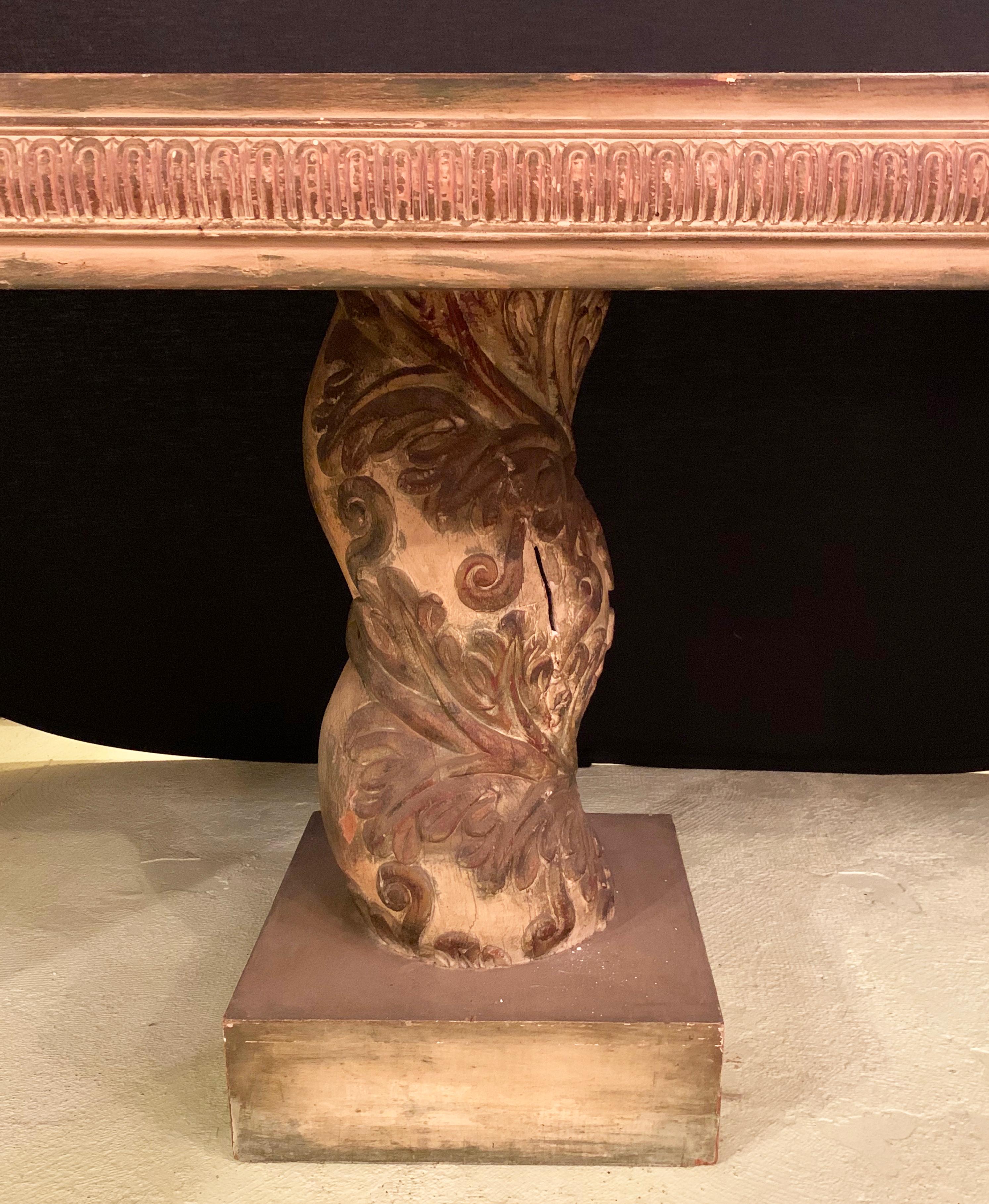 Mirrored Top Carved and Painted 18th Century Italian Gilt Dining / Console Table 1