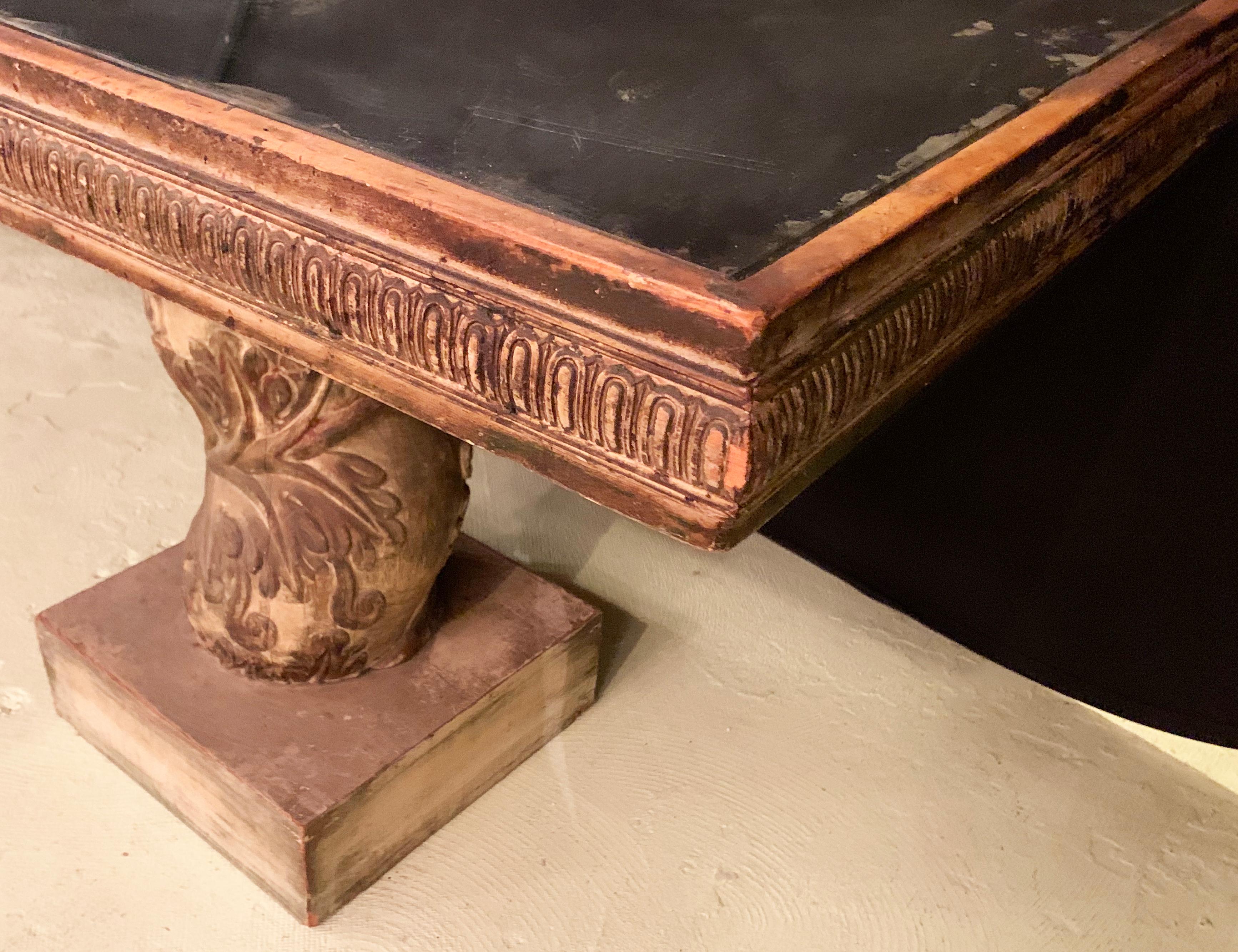 Mirrored Top Carved and Painted 18th Century Italian Gilt Dining / Console Table 3