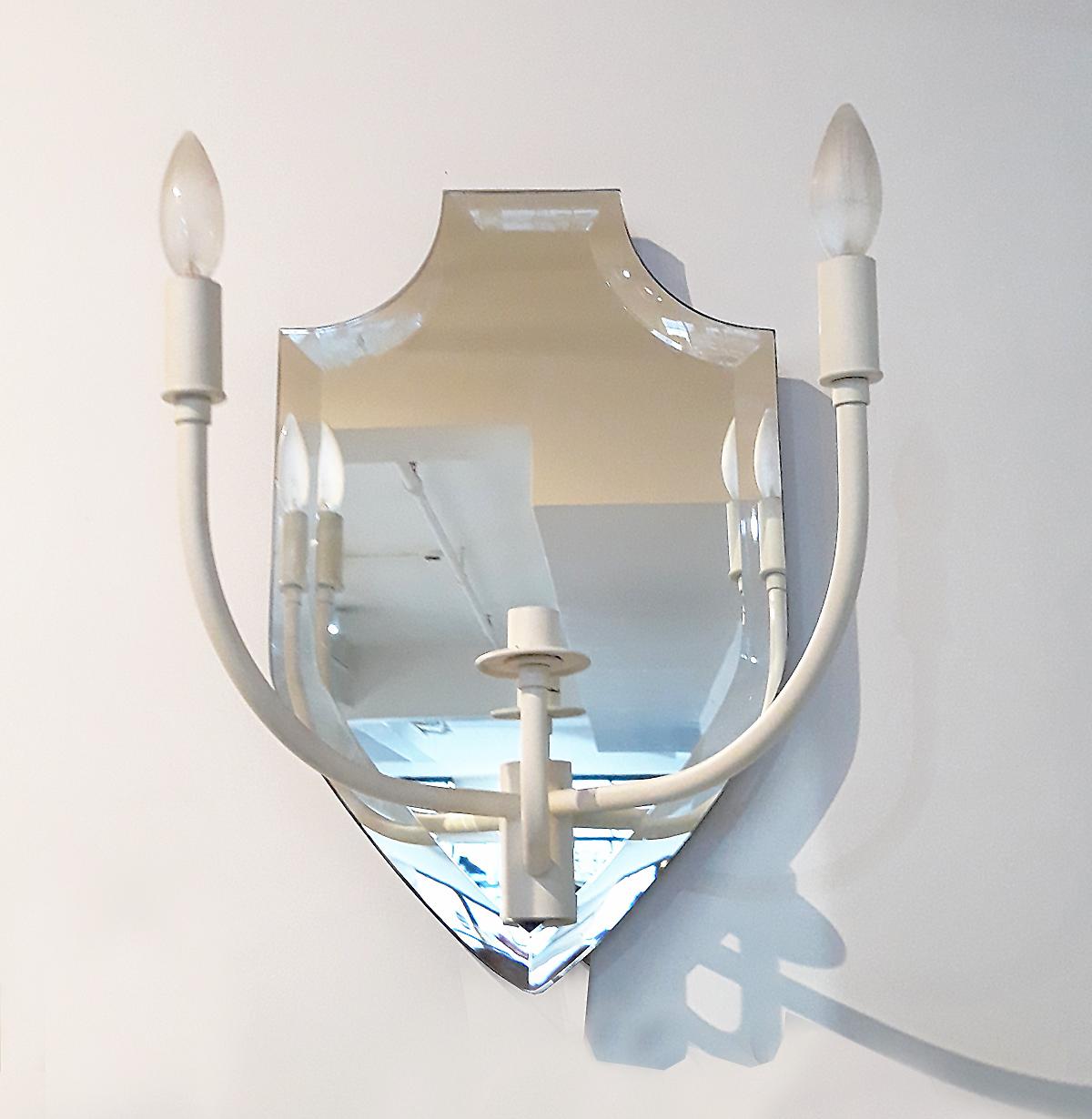Mirrored Two-Arm Wall Light Sconce For Sale 3