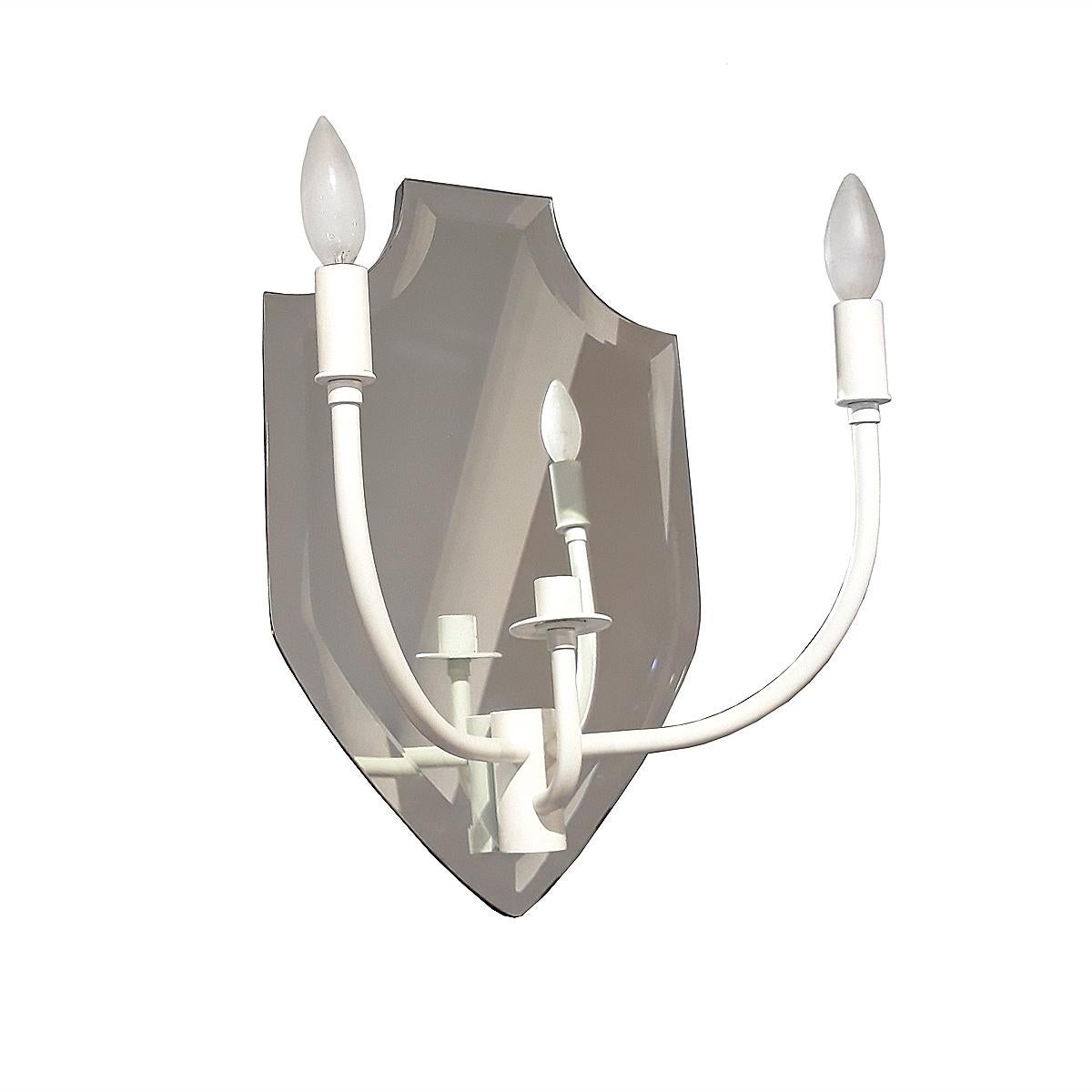 American Mirrored Two-Arm Wall Light Sconce For Sale