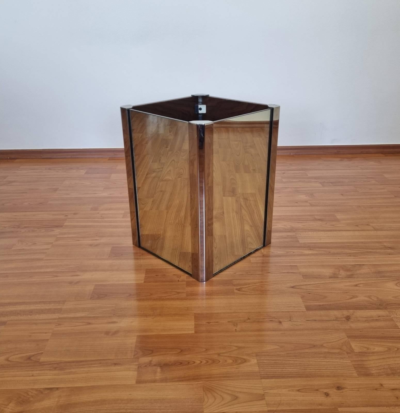 Mid-Century Modern Mirrored Umbrella Stand, Design by Pierangelo Radice, Galotti & Radice Italy 70s For Sale
