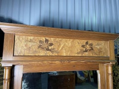 Mirrored wardrobe in pitchpine and marquetry