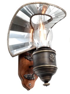 Mirrored Wheeler Railroad Sconce