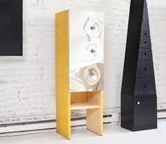 Mirrored Yellow Pine Cabinet by Charles Constantine