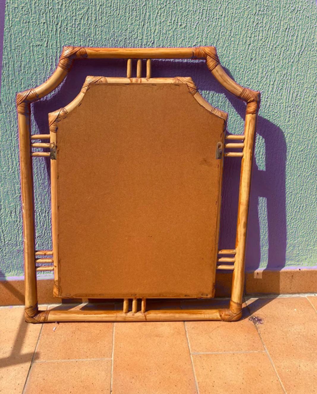 Mirrors Bamboo Mid-20th  Century   In Excellent Condition For Sale In Mombuey, Zamora