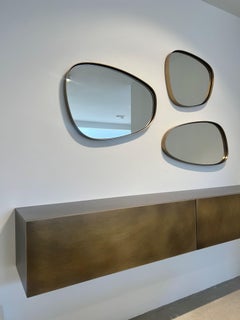 Miroirs, Délabré Brass Design, accrochés au mur, ensemble de 3, Italie
