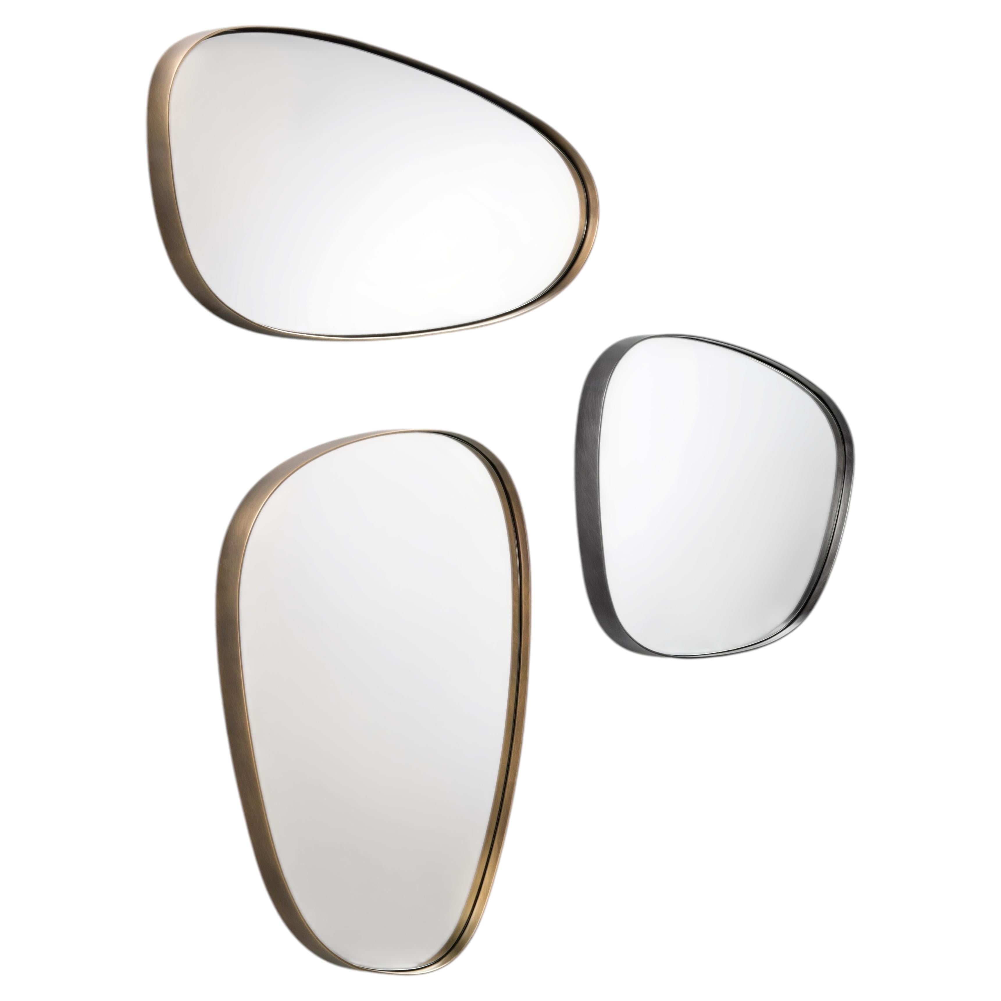 Mirrors, Délabré Brass Design, Wall-Hung, Set of 3, Italy