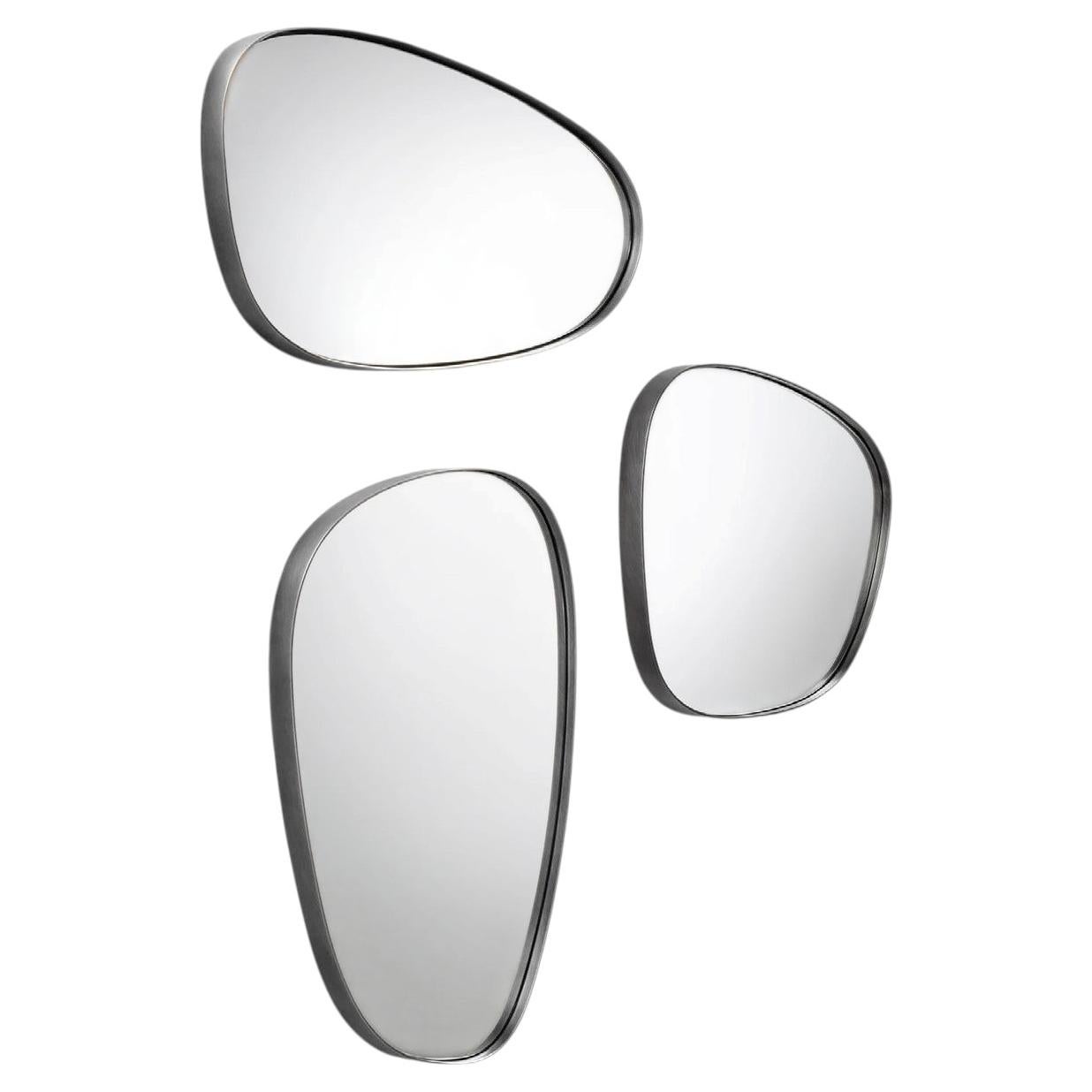 Spiegel, Délabré-Edelstahl-Design, wandhängend, 3er-Set, Italien im Angebot