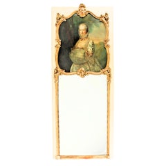Mirrors, French Parcel Gilt & Painted Trumeau, Vintage / Antique, Set of Two!!