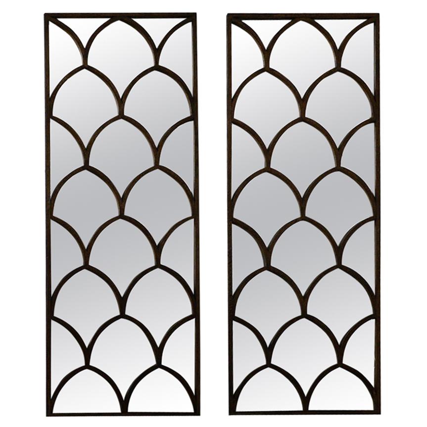 Mirrors Made from Reclaimed Cast Iron Windows, 20th Century For Sale