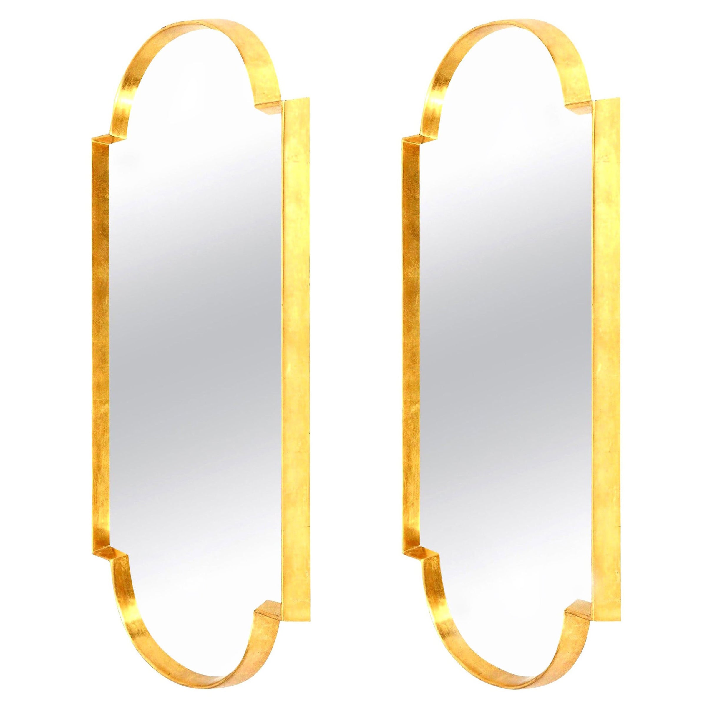 Spiegel, Paar hohe Spiegel aus Blattgold, entworfen von Area ID, Mid-Century Design