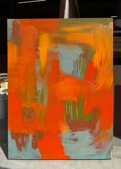 “AbEx Orange Series 005” Mixed Media on Canvas Painting (30 x 40)