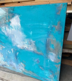 “AbEx Teal Series 43” Dipinto a olio su tela (37 x 52)