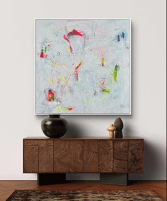 “AbEx Whitewash III” Oil on Canvas Painting 48 x 48