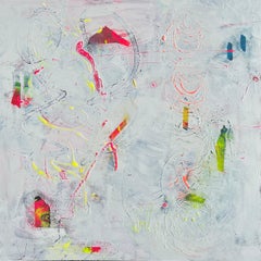 “AbEx Whitewash III” Oil on Canvas Painting 48 x 48