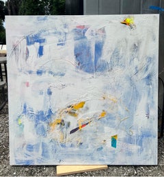 “AbEx Whitewash IV” Oil on Canvas Painting ( 48 x 48 )