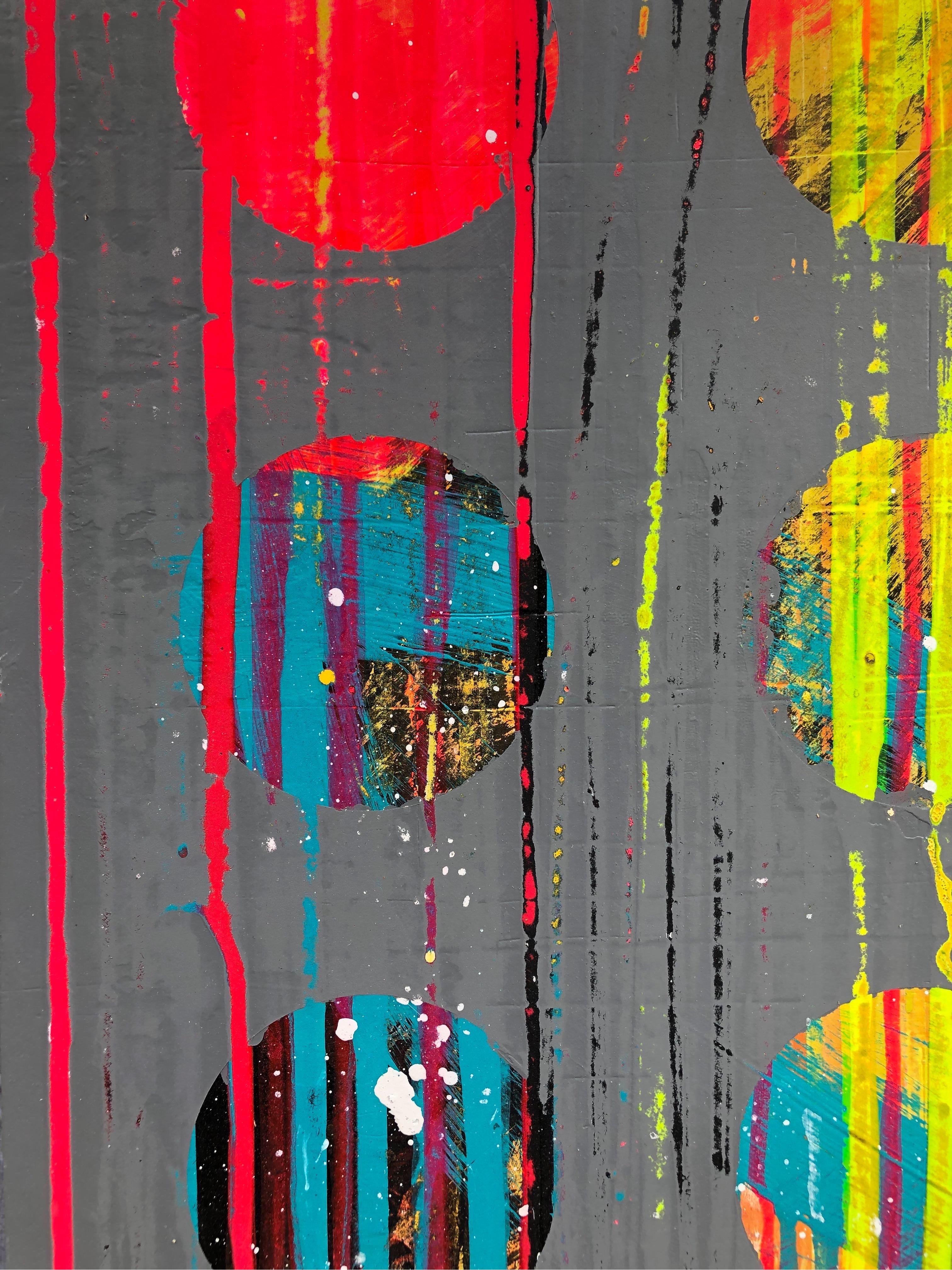 Pittura acrilica astratta su pannello in vendita 1