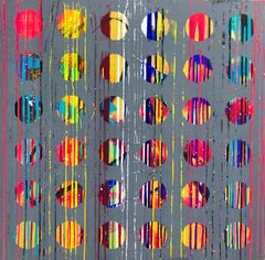 Abstraktes abstraktes Acrylgemälde auf Tafel