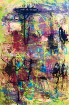 Abstract Expressionist Painting on Panel 40 x 60