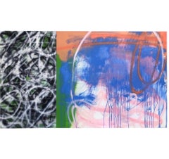 Abstract Expressionist Painting on Panel Titled "Crossroads"  35 x 60
