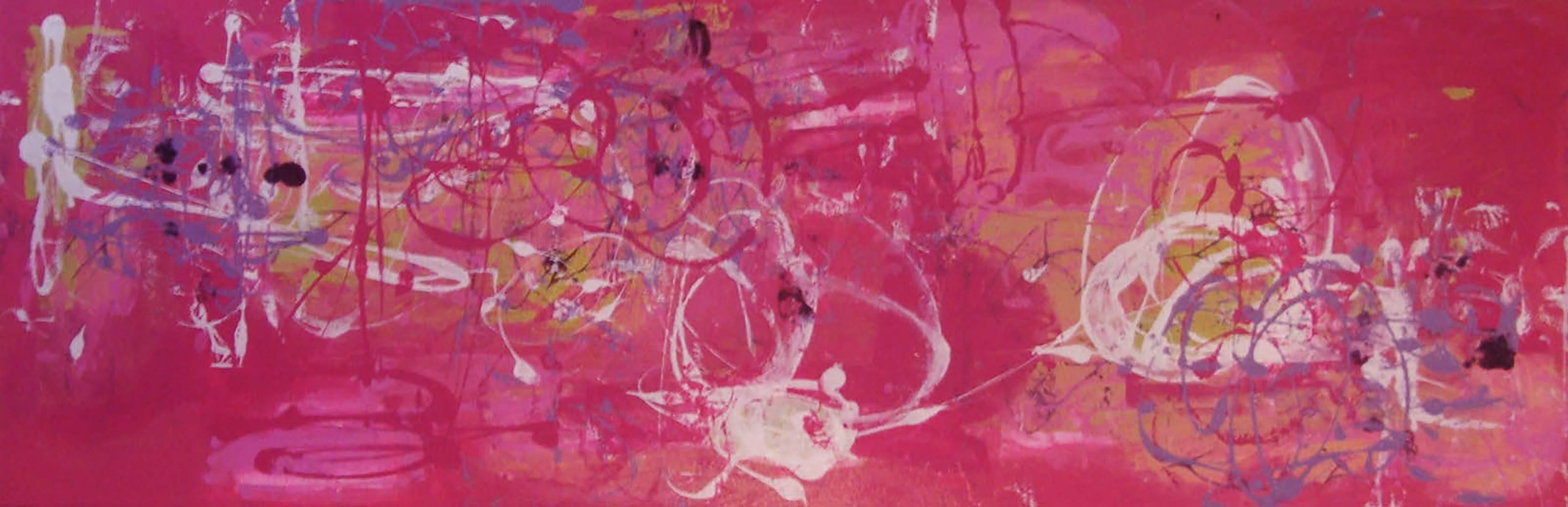 Mirtha Moreno Abstract Painting - Acrylic Painting "Lola & Guillermo II" 20 x 60