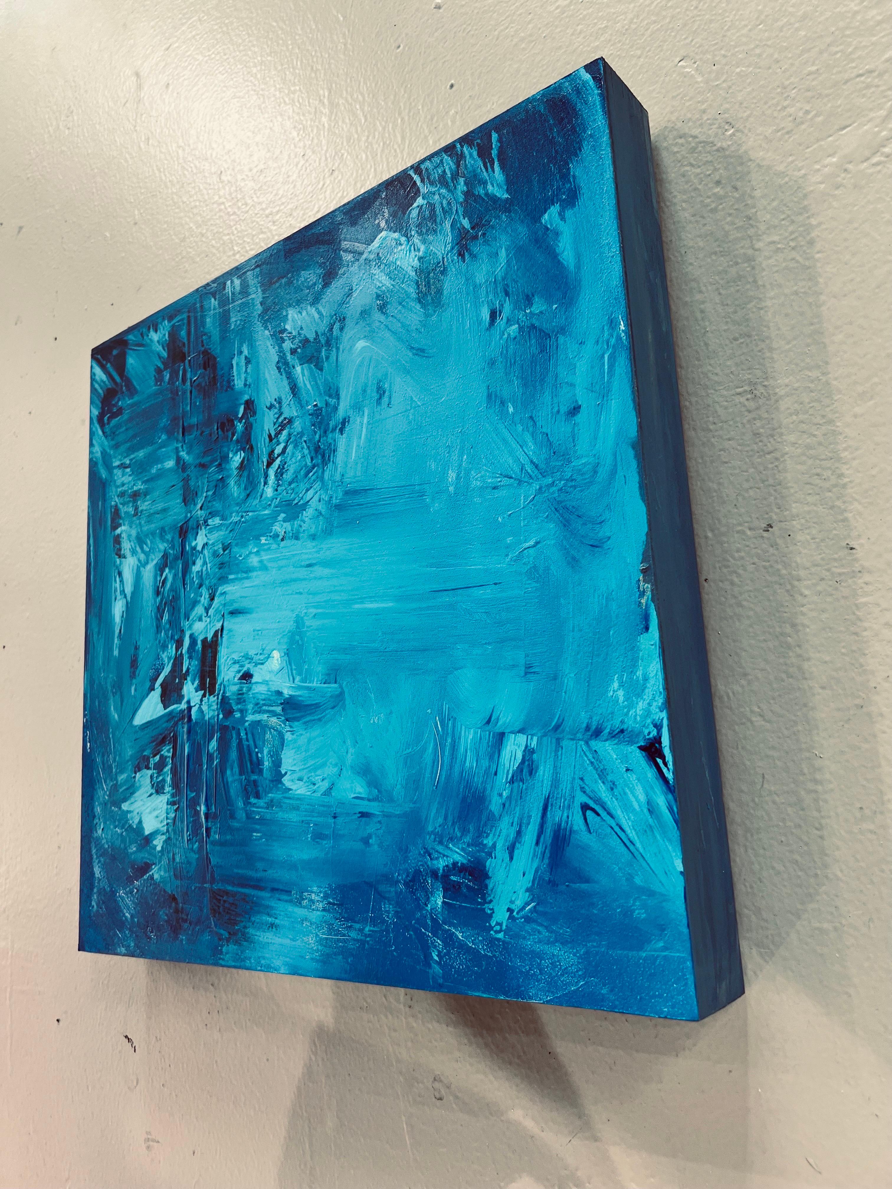 Acrylic Painting on Panel Titled: “Blue Hues I” For Sale 1