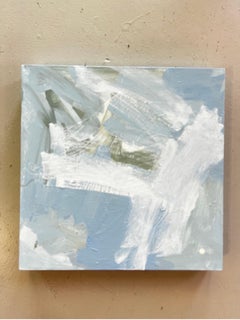 Peinture à l'acrylique sur panneau intitulée : Gris ciel victorien Iii